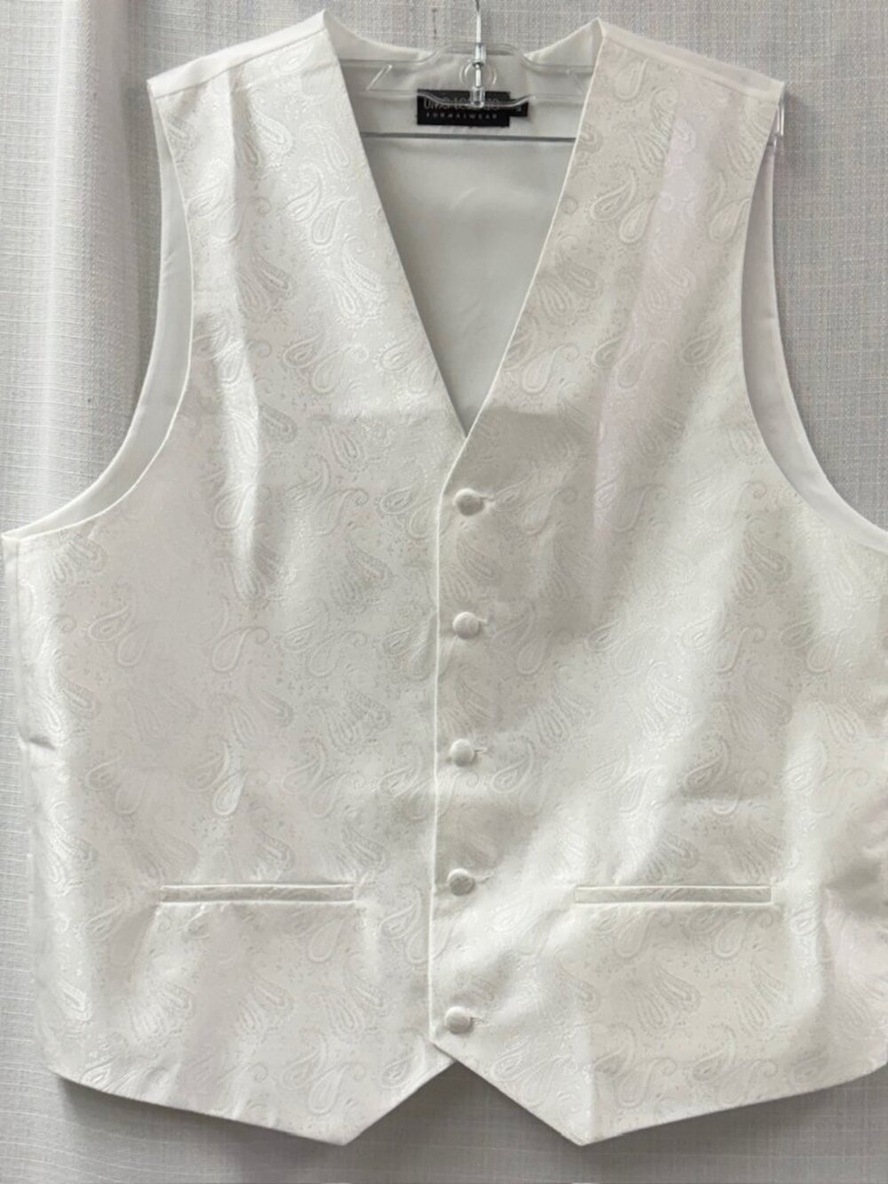 NWOT Umo Lorenzo  White Paisley Vest - Small